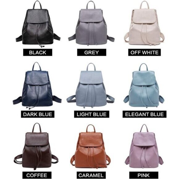 🆕Women Pink Casual Genuine Leather Handbags Backpack Purse Shoulder Bags - Picture 11 of 11